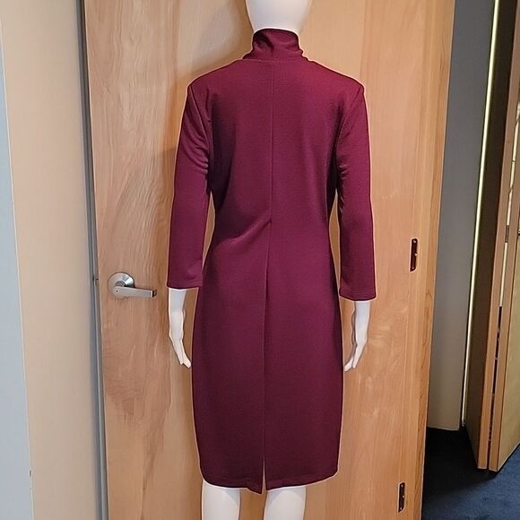 NWOT Alton Gray wine tie neck sheath dress - Picture 2 of 9